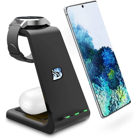 BlazingTech Samsung Galaxy 3 In 1 Qi Fast Wireless Charging Station