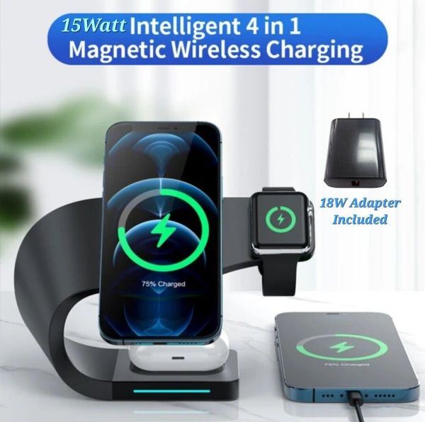 BlazingTech Iphone 4 In 1 Fast Wireless Charging Station