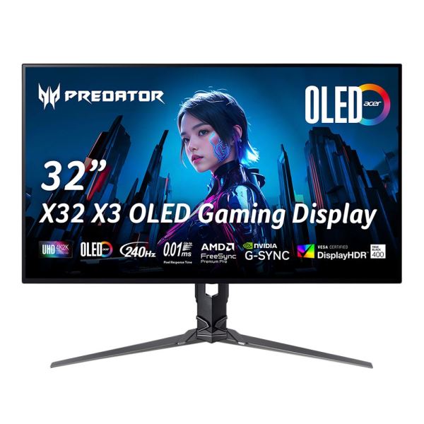 Acer Predator X32 32" UHD OLED 240Hz / FHD 480Hz 0.01ms Gaming Monitor