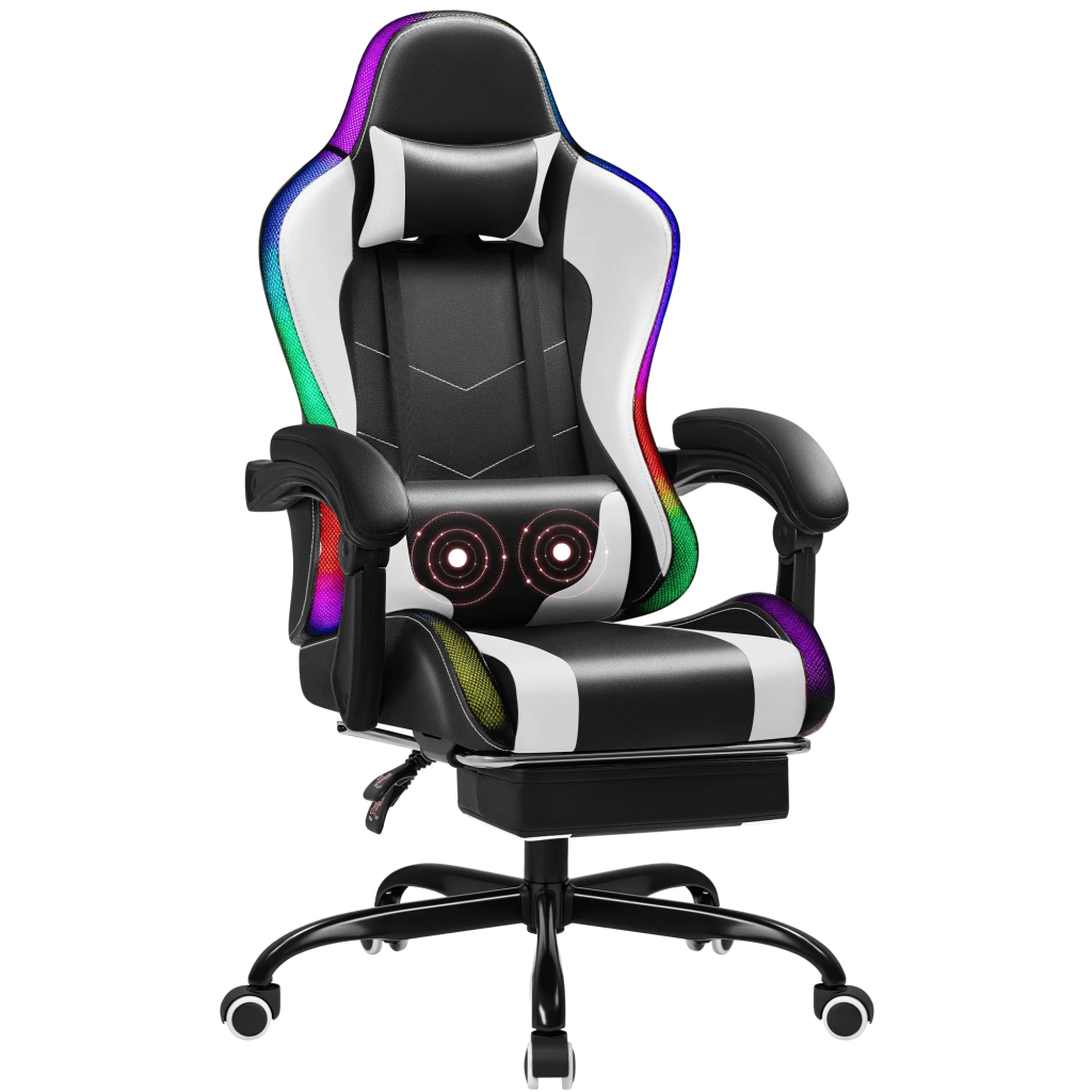 Blazing RGB Gaming Chair with Massage & LED Lights